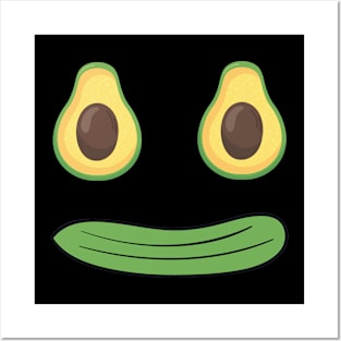 Green avocado cucumber Smile Face St Patricks day Funny Posters and Art